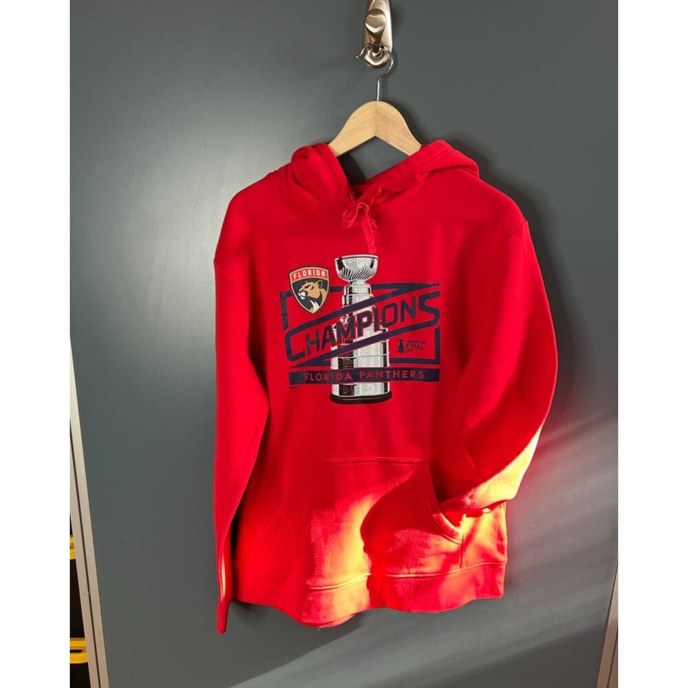 NWOT Florida Panthers Champions Red Hoodie Fanatics NHL Stanley Cup Champions, L